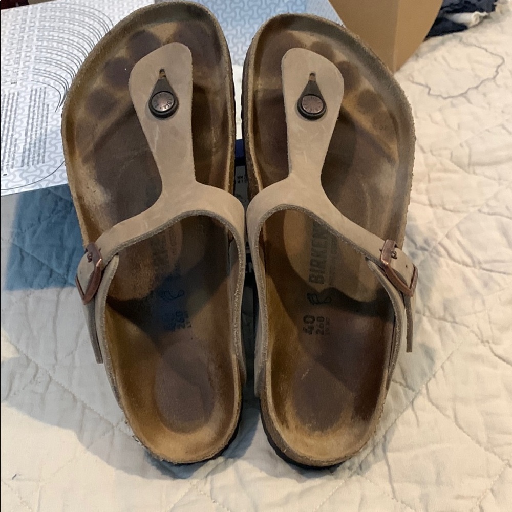 Birkenstock Tan Sandals Two-Strap Comfort